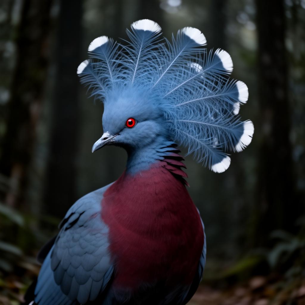 Victoria Crowned Pigeon — a vulnerable species symbolic of avian conservation